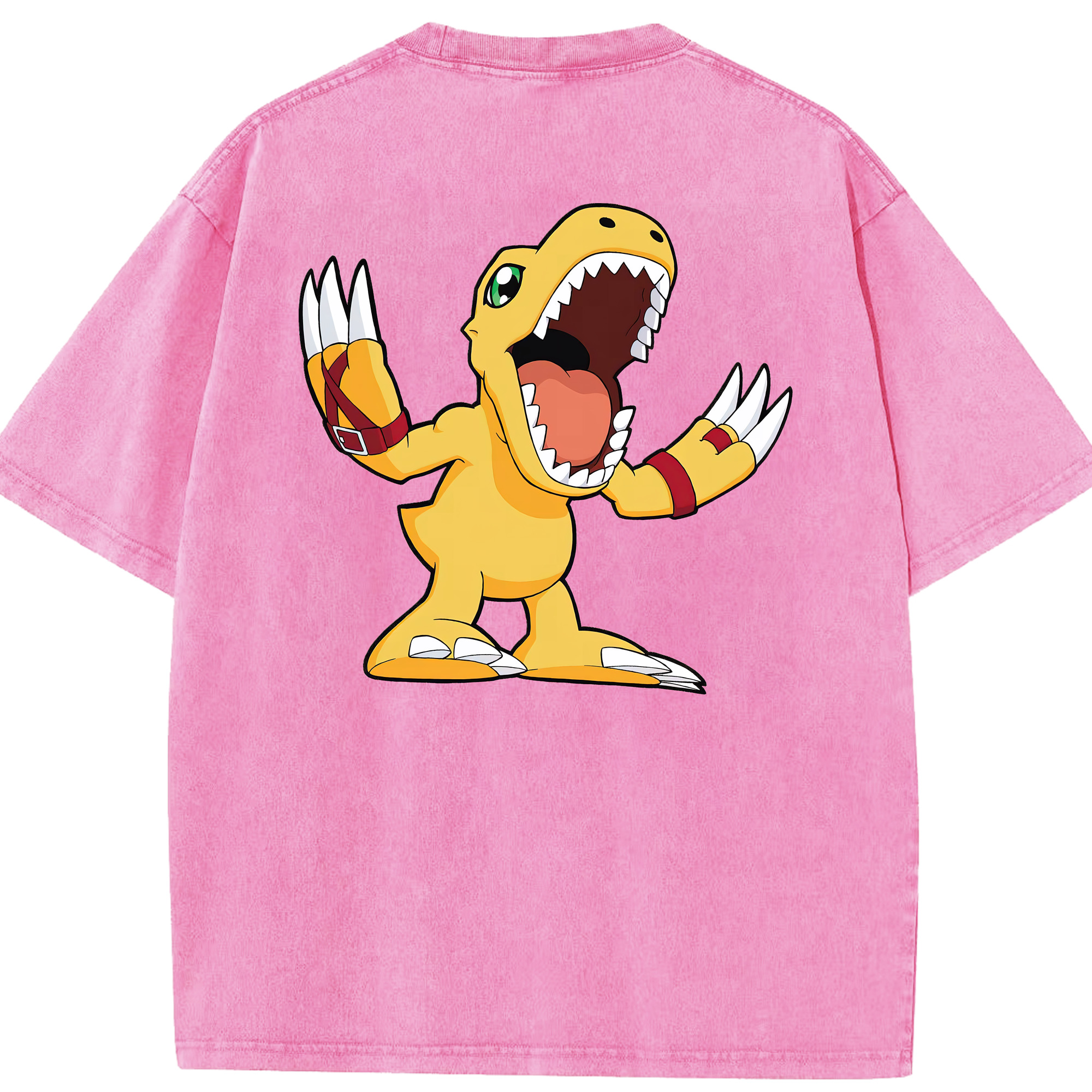（画像用） Digimon デジタルモンスター/デジモン 綿100% ヴィンテージ風 半袖Tシャツ（背面プリント）